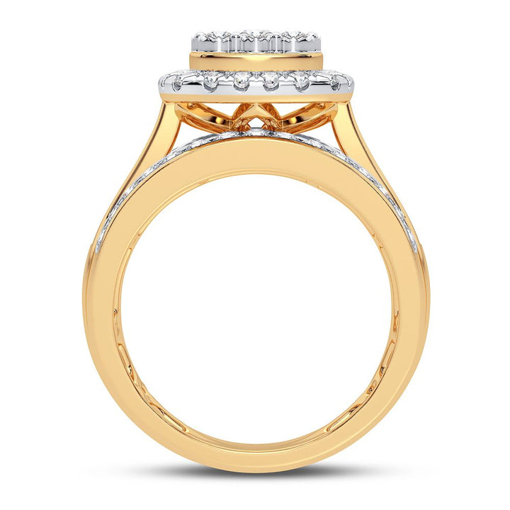 10k Yellow Gold Lab Diamond Womens Fashion Ring - 1CT