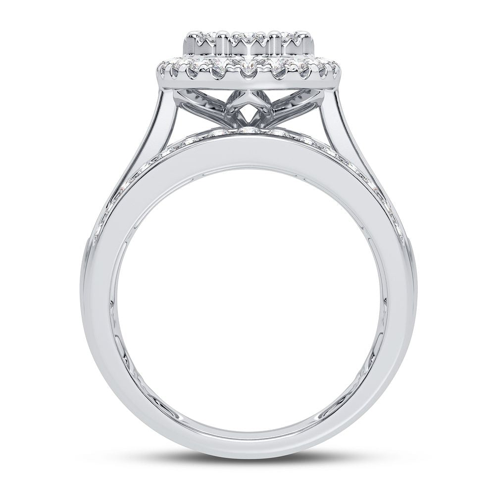 Chic 10k White Gold 1CT Lab Diamond Womens Fashion Ring
