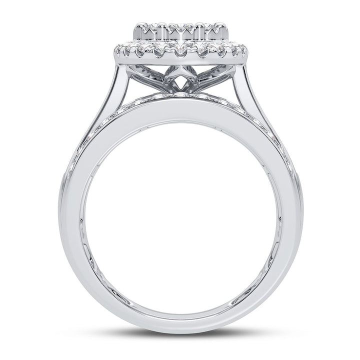 Chic 10k White Gold 1CT Lab Diamond Womens Fashion Ring