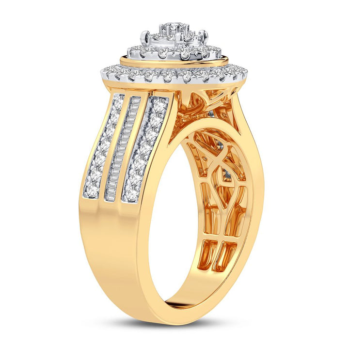 10k Yellow Gold Lab Diamond Womens Fashion Ring - 1CT