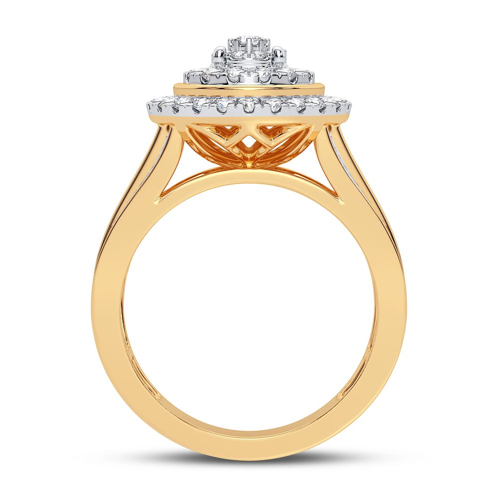 10k Yellow Gold Lab Diamond Womens Fashion Ring - 1CT