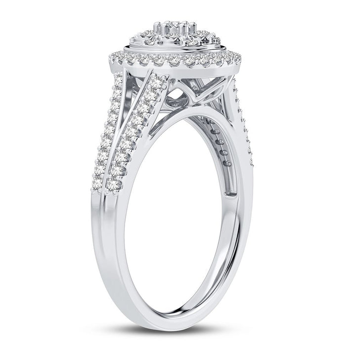 Chic 10k White Gold Lab Diamond Fashion Ring for Her