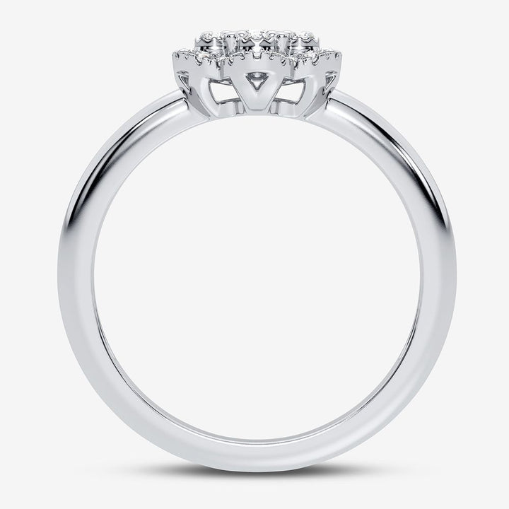 Chic 10k White Gold Lab Diamond Fashion Ring for Her