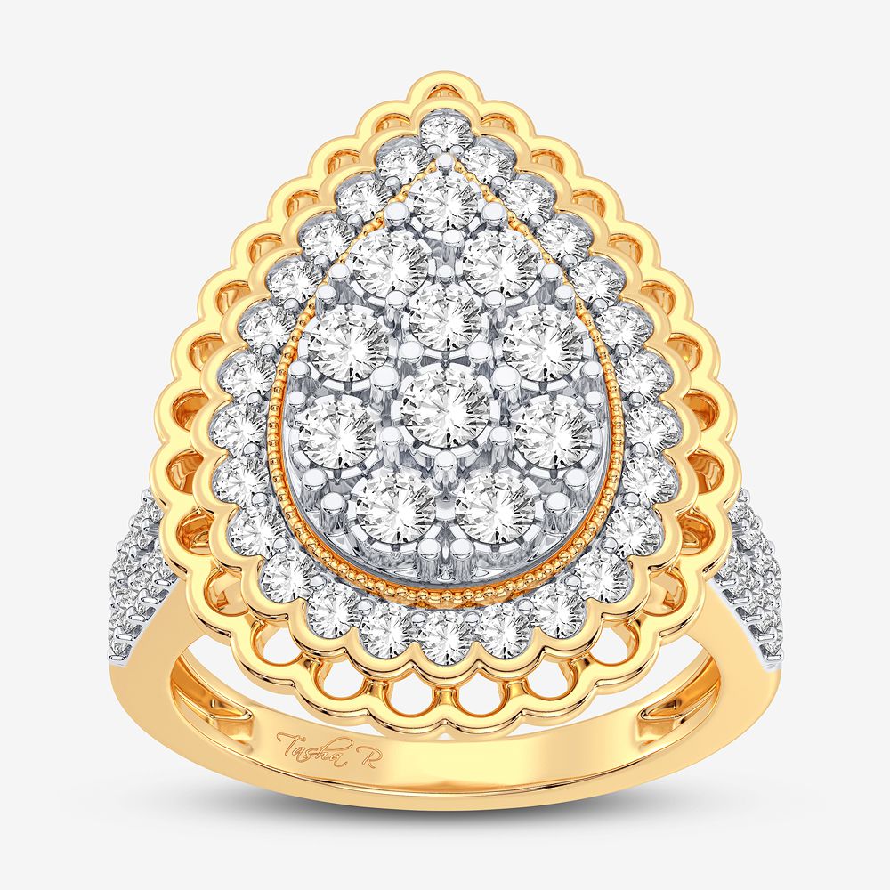 10k Yellow Gold Lab Diamond Womens Fashion Ring - 1CT