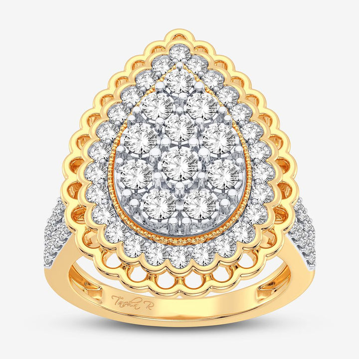 10k Yellow Gold Lab Diamond Womens Fashion Ring - 1CT