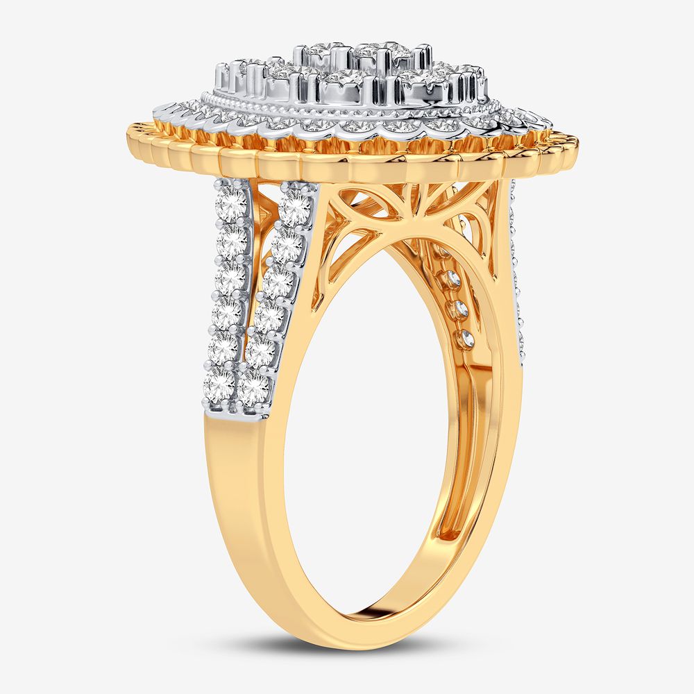 10k Yellow Gold Lab Diamond Womens Fashion Ring - 1CT