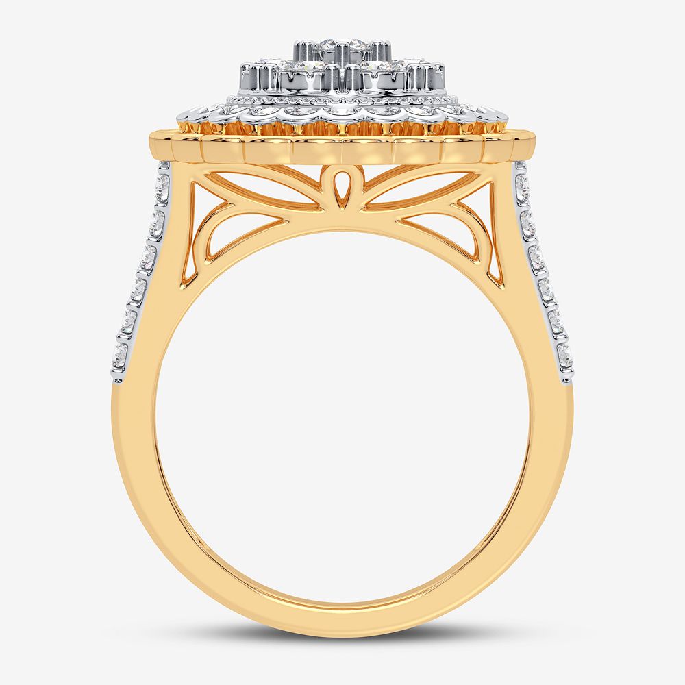 10k Yellow Gold Lab Diamond Womens Fashion Ring - 1CT
