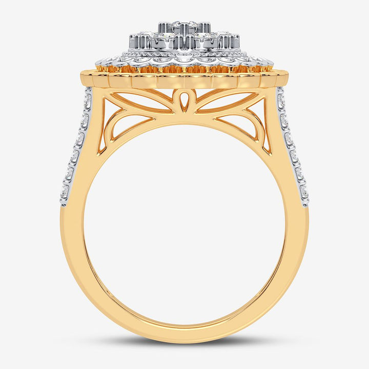 10k Yellow Gold Lab Diamond Womens Fashion Ring - 1CT