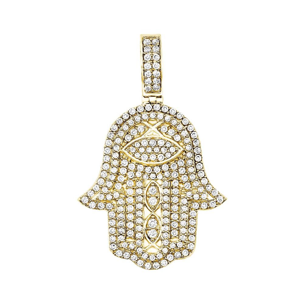 10k Yellow Gold 1.74ct Lab Diamond Pendant Necklace