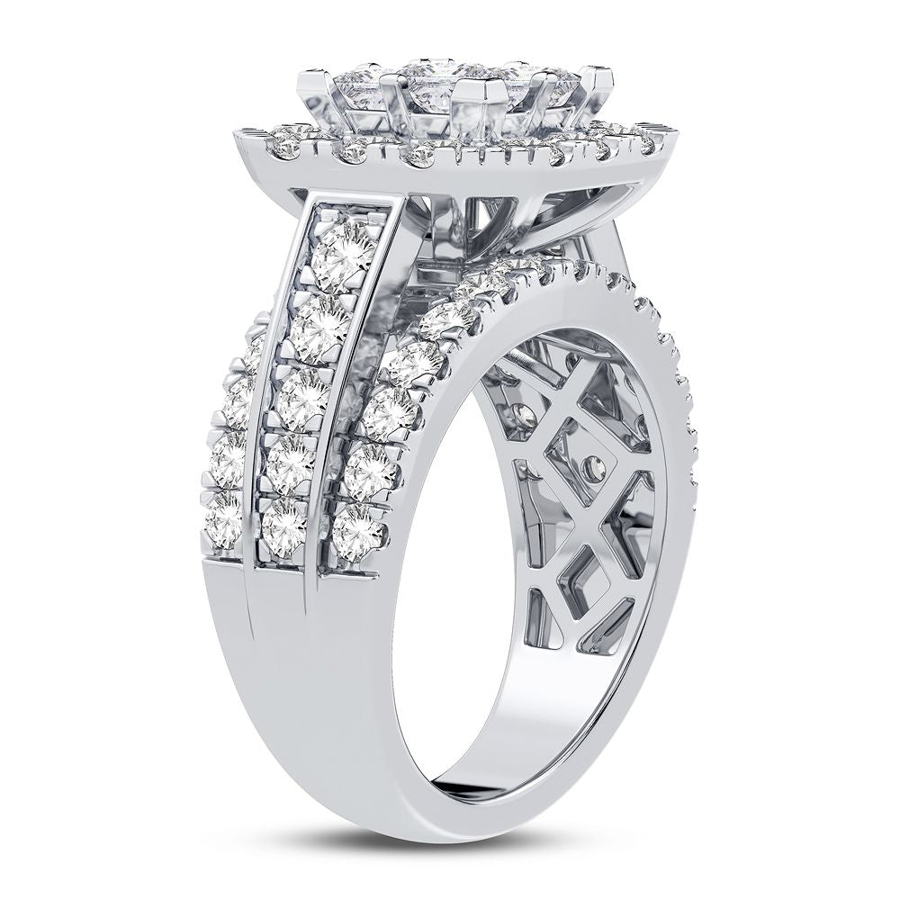 Sparkling 3CT Lab Diamond Bridal Ring in White Gold