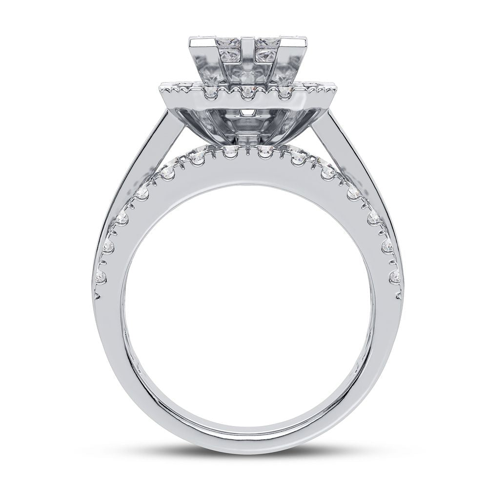Sparkling 2.50CT Lab Diamond Bridal Ring in White Gold