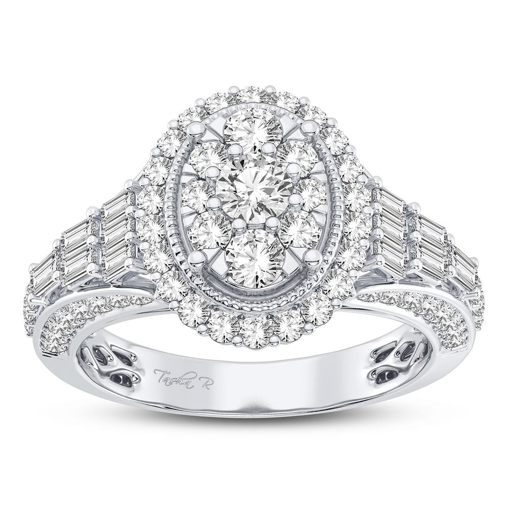 Luminous 14k White Gold Lab Diamond Womens Fashion Ring
