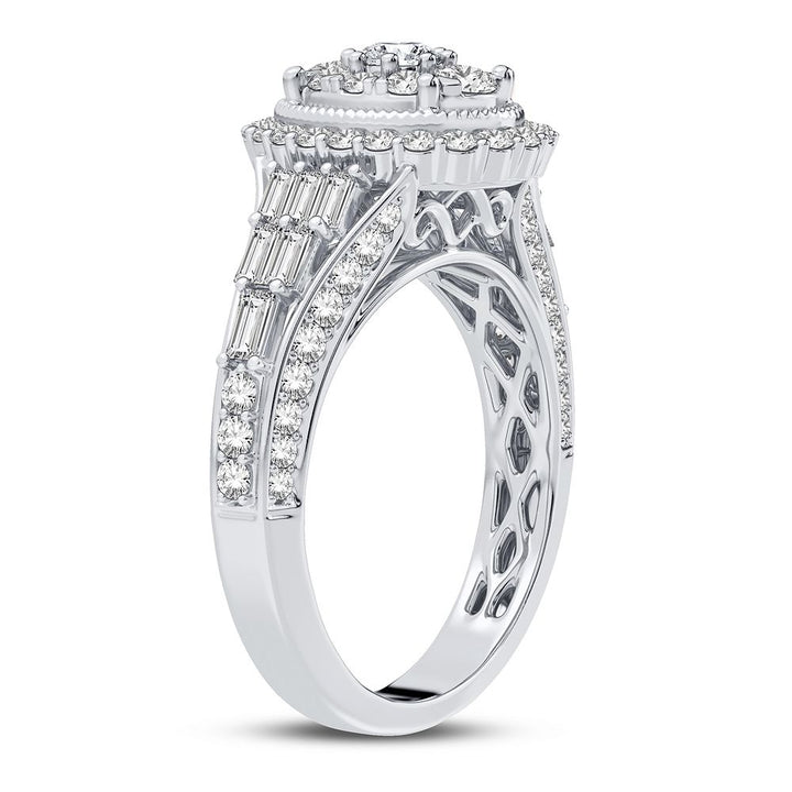 Luminous 14k White Gold Lab Diamond Womens Fashion Ring