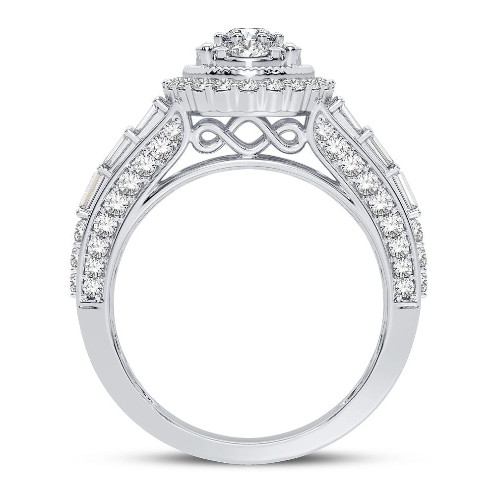 Luminous 14k White Gold Lab Diamond Womens Fashion Ring