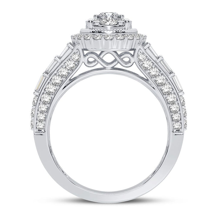 Luminous 14k White Gold Lab Diamond Womens Fashion Ring