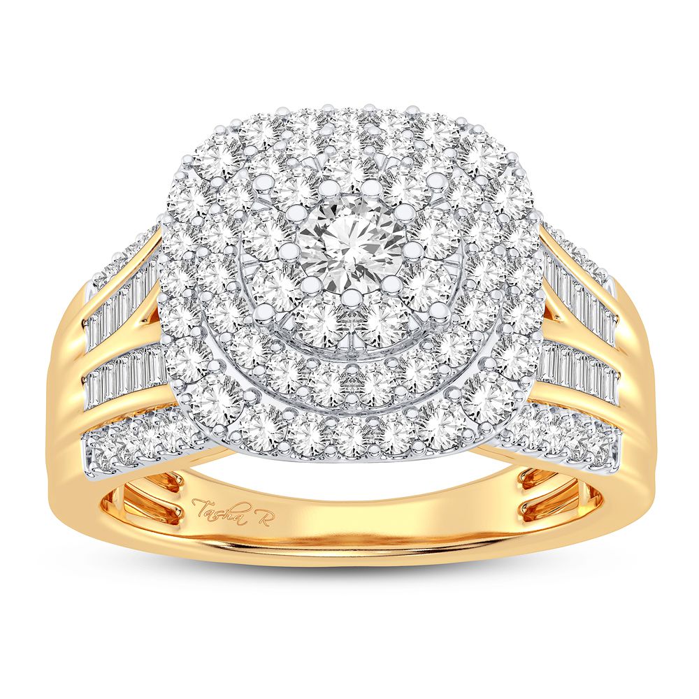 Chic 14K Yellow Gold 1.00CT Lab Diamond Womens Fashion Ring