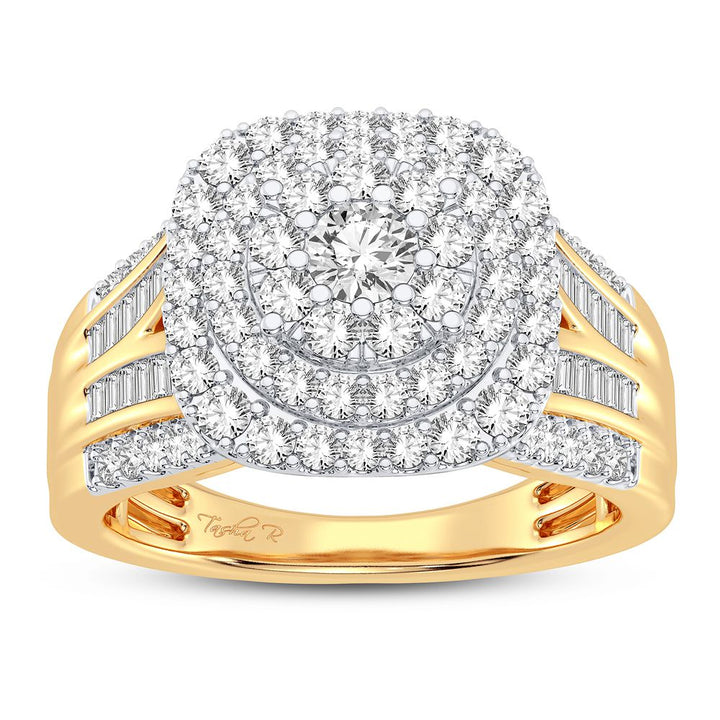Chic 14K Yellow Gold 1.00CT Lab Diamond Womens Fashion Ring