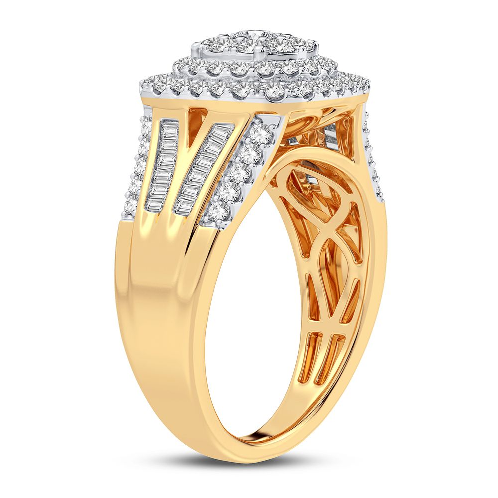 Chic 14K Yellow Gold 1.00CT Lab Diamond Womens Fashion Ring