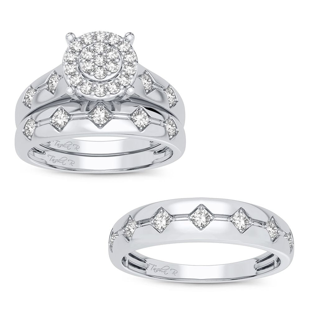 10k White Gold Lab Diamond Trio Set - Timeless Elegance
