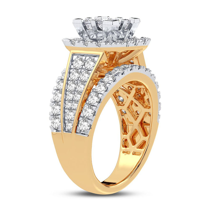Luminous 14K Yellow Gold Lab Diamond Engagement Ring 2.50CT
