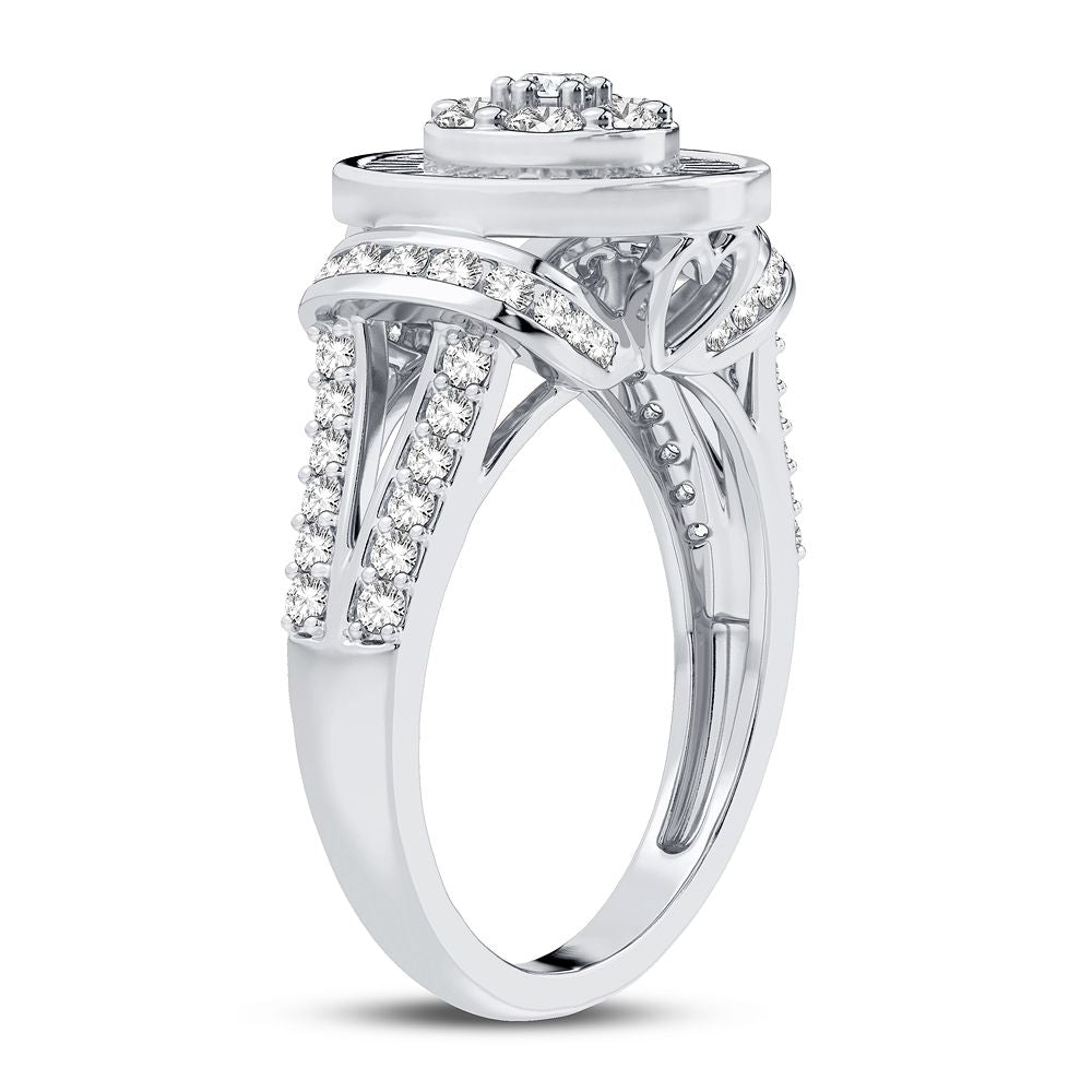 10k White Gold 1CT Lab Diamond Engagement Ring for Her