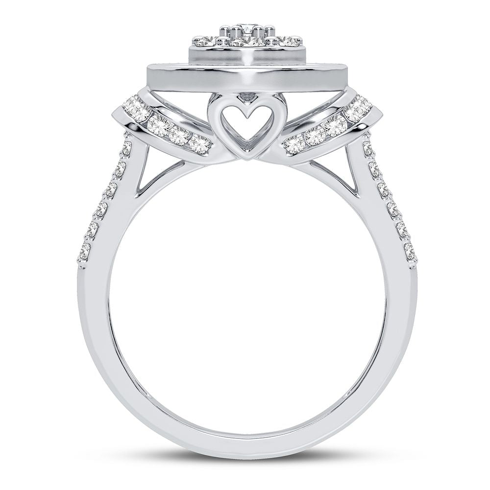 10k White Gold 1CT Lab Diamond Engagement Ring for Her