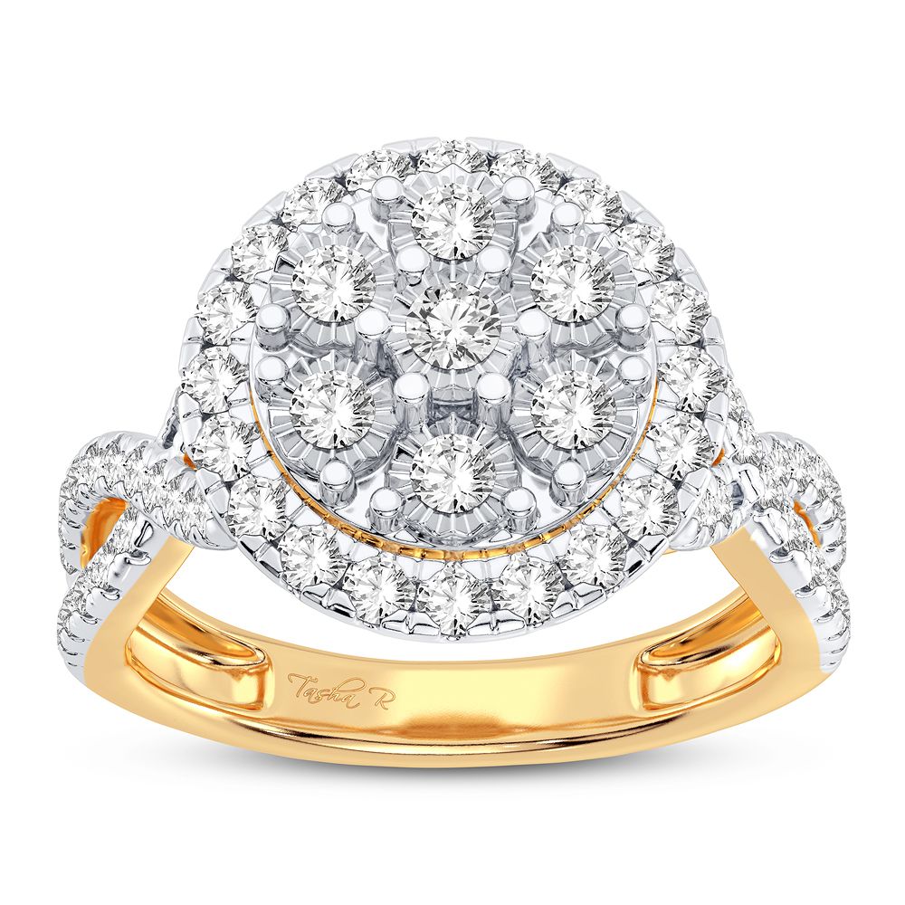 Chic 10k White Gold 1CT Lab Diamond Womens Fashion Ring