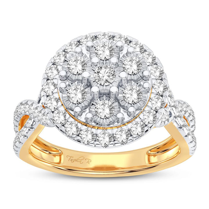 Chic 10k White Gold 1CT Lab Diamond Womens Fashion Ring