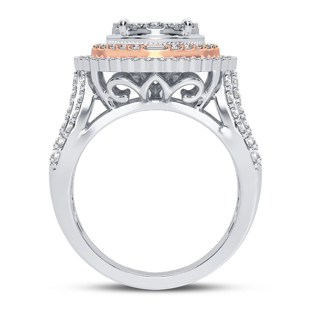Luminous 14k White Gold 1.40CT Lab Diamond Fashion Ring