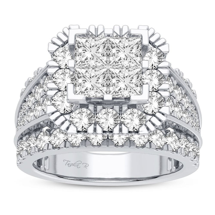 Sparkling 3CT Lab Diamond Bridal Ring in White Gold