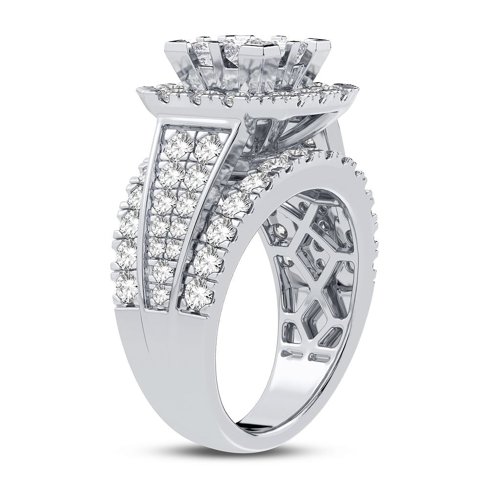 Sparkling 3CT Lab Diamond Bridal Ring in White Gold