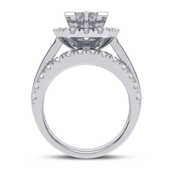 Sparkling 3CT Lab Diamond Bridal Ring in White Gold