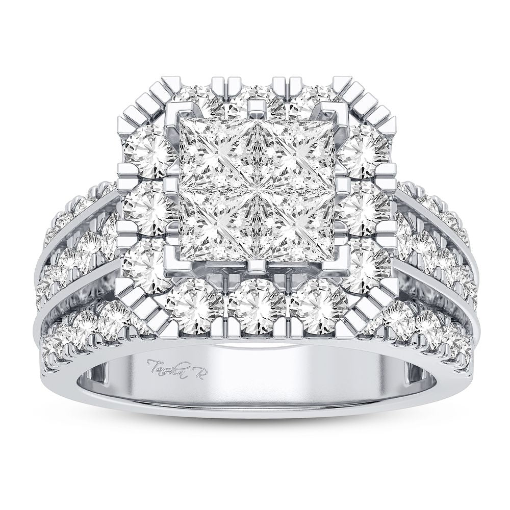 Sparkling 2.50CT Lab Diamond Bridal Ring in White Gold