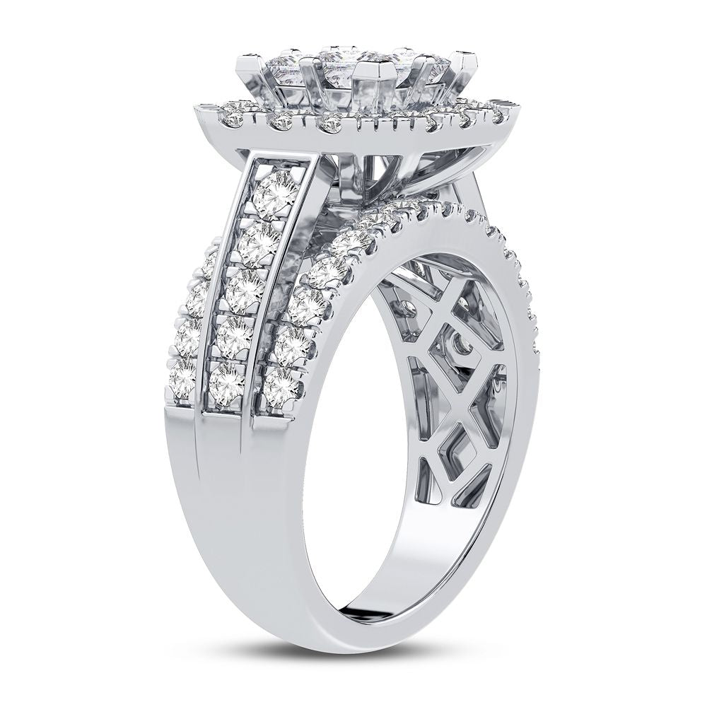 Sparkling 2.50CT Lab Diamond Bridal Ring in White Gold