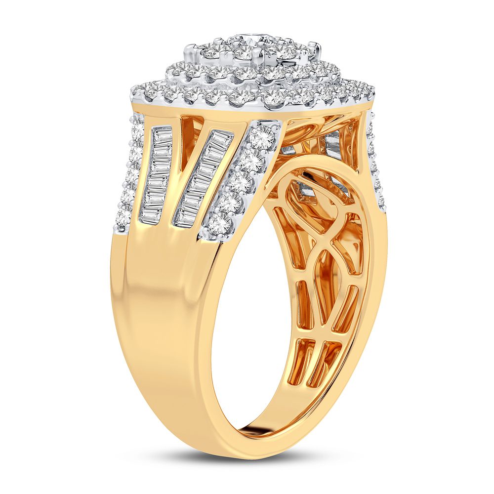 Chic 14K Yellow Gold 1.50CT Lab Diamond Fashion Ring