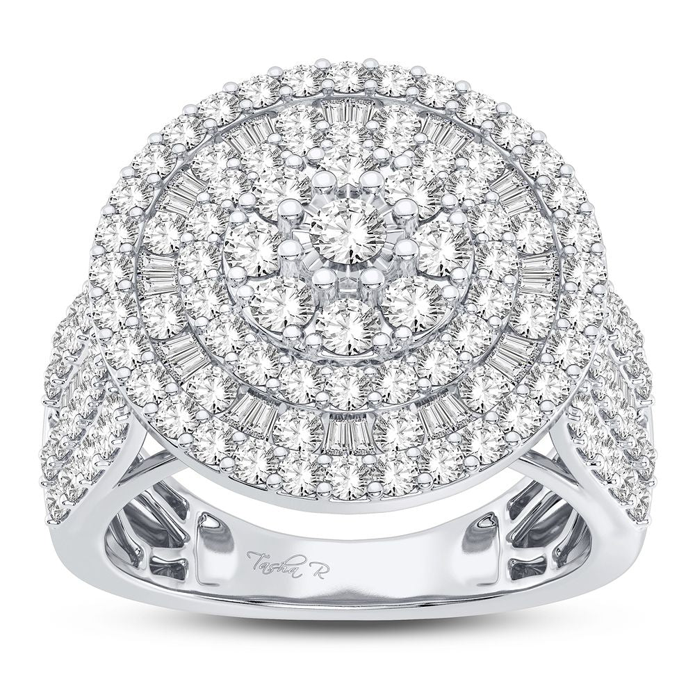 Chic 10k White Gold 2CT Lab Diamond Womens Fashion Ring