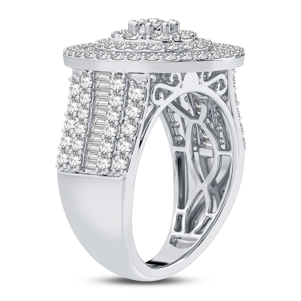 Chic 10k White Gold 2CT Lab Diamond Womens Fashion Ring