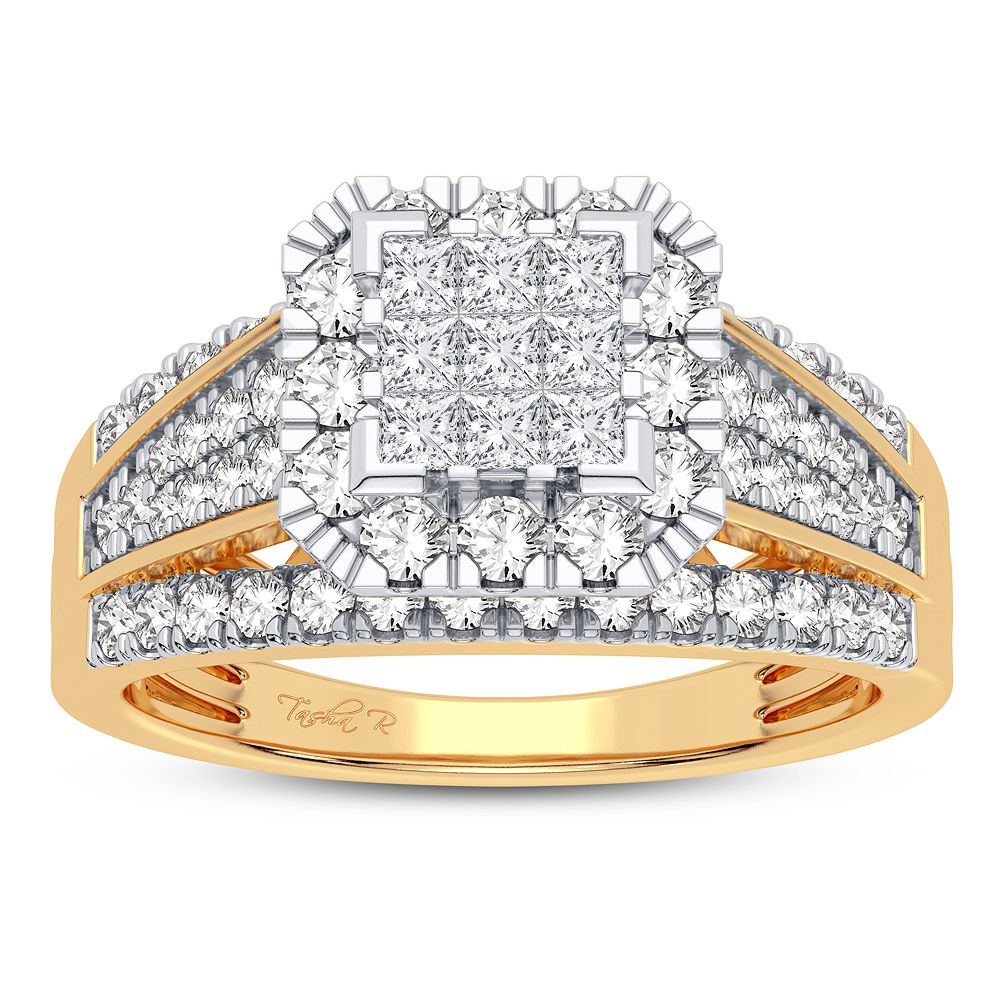 Chic 10k Gold 1CT Lab Grown Diamond Womens Fashion Ring