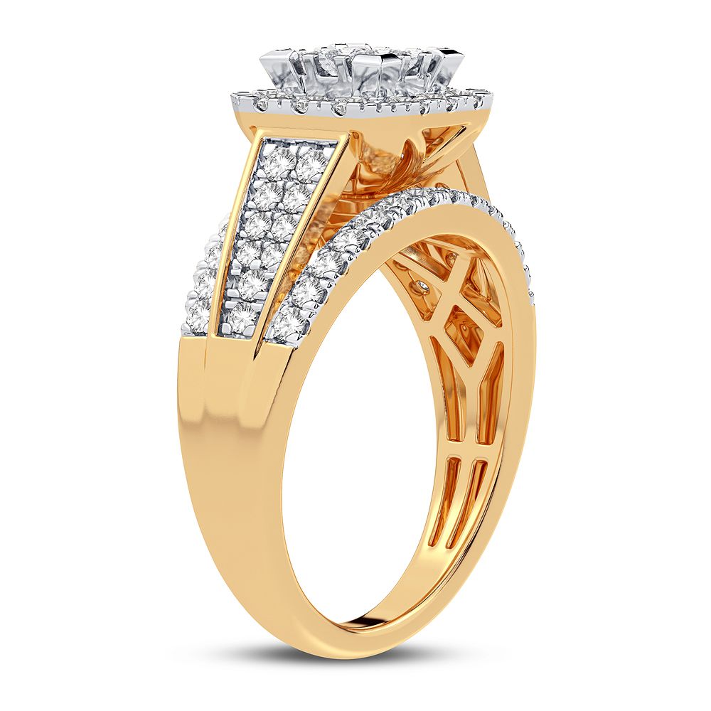 Chic 10k Gold 1CT Lab Grown Diamond Womens Fashion Ring