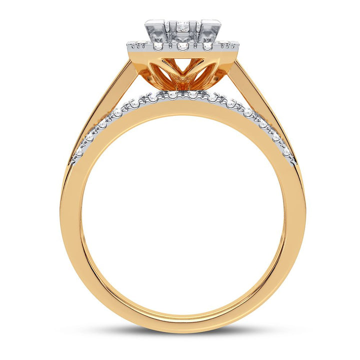 Chic 10k Gold 1CT Lab Grown Diamond Womens Fashion Ring