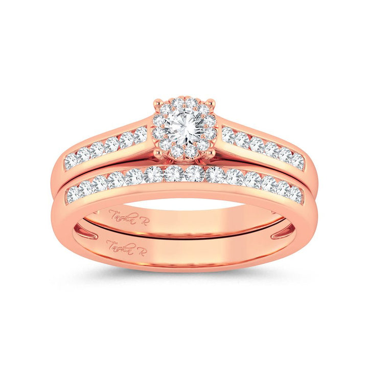 Elegant 10k Rose Gold 0.53ct Lab Diamond Engagement Ring