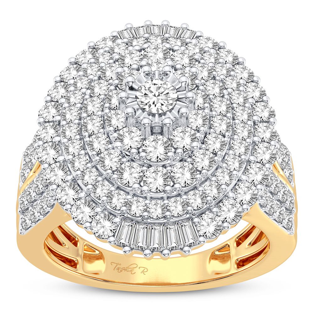Chic 10k Yellow Gold 2CT Lab Diamond Womens Fashion Ring