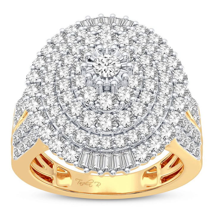 Chic 10k Yellow Gold 2CT Lab Diamond Womens Fashion Ring