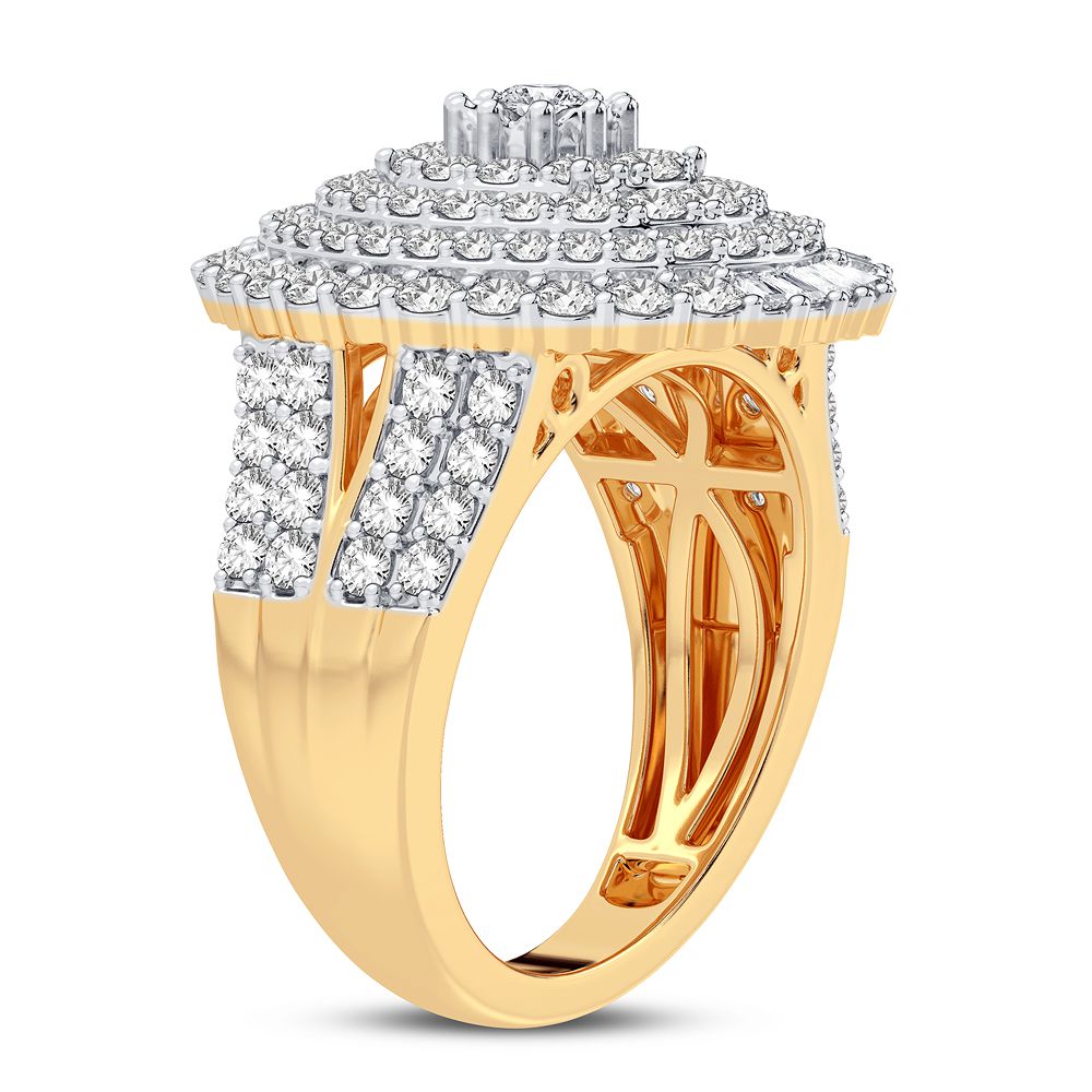 Chic 10k Yellow Gold 2CT Lab Diamond Womens Fashion Ring