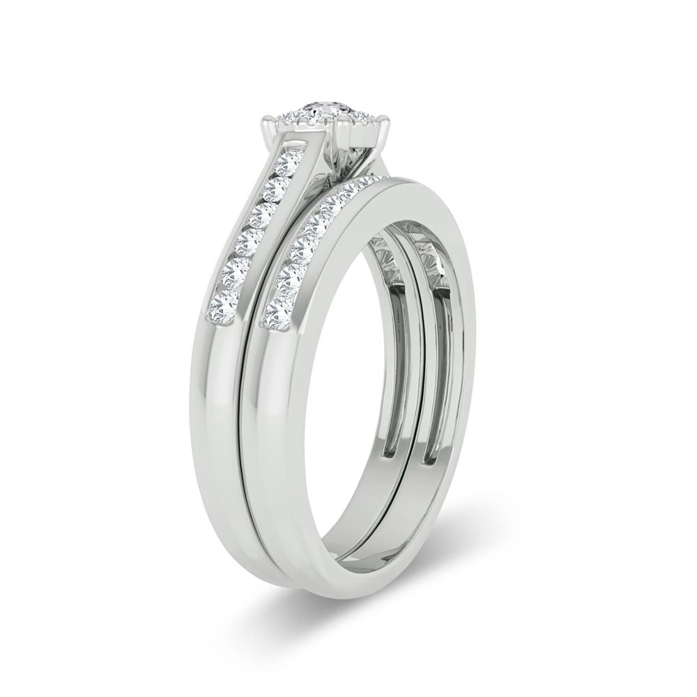 Elegant 10k White Gold 0.53ct Lab Diamond Engagement Ring