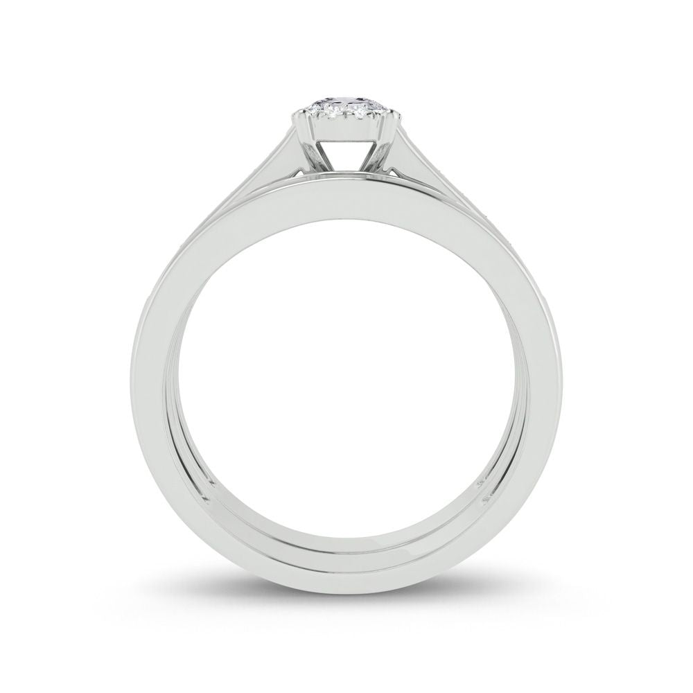 Elegant 10k White Gold 0.53ct Lab Diamond Engagement Ring