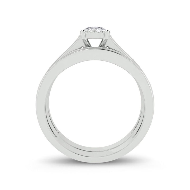 Elegant 10k White Gold 0.53ct Lab Diamond Engagement Ring