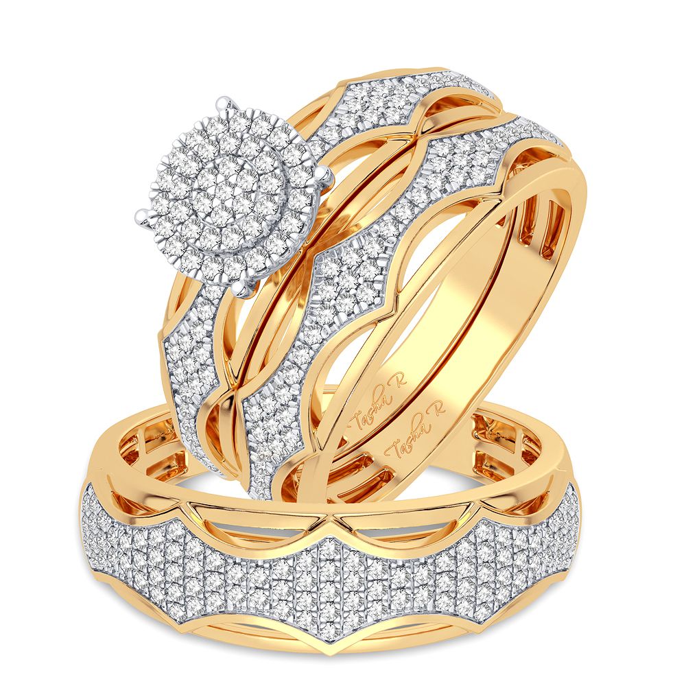 10k Yellow Gold Lab Diamond Trio Set: Timeless Elegance