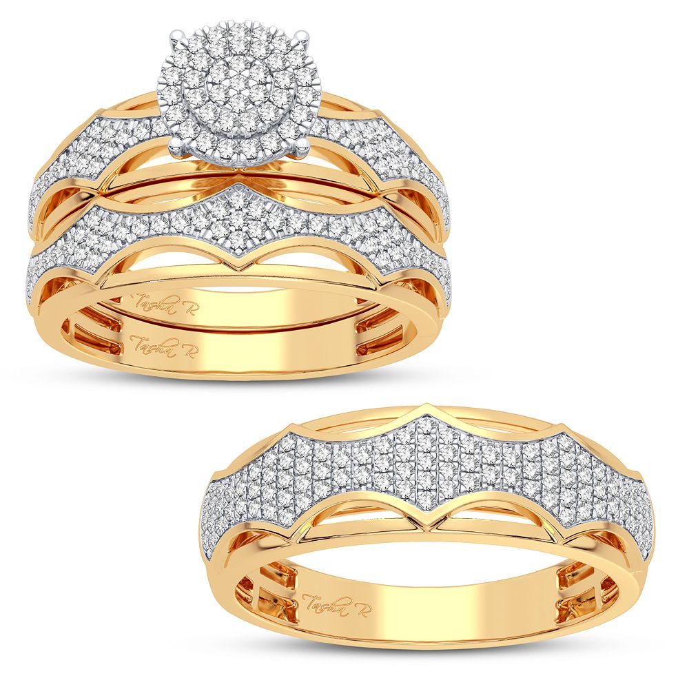 10k Yellow Gold Lab Diamond Trio Set: Timeless Elegance