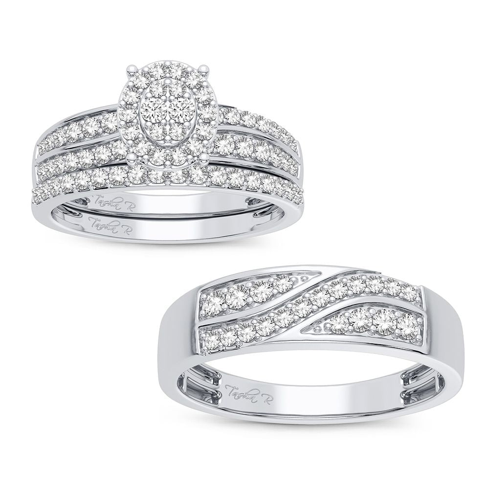 14k White Gold Lab Diamond Trio Set - Timeless Elegance